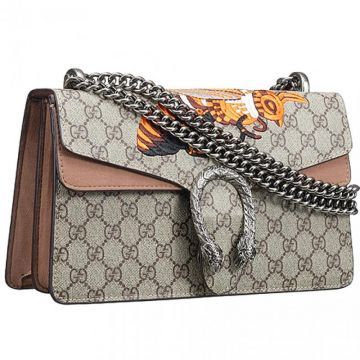 Hot Selling Gucci Dionysus GG Supreme Canvas Brown Suede Leather Detail Tiger Head Buckle Ladies Bee Motif Handbag