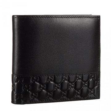 Gucci Male Signature Bi-Fold Black Leather Purse With Microguccissima Detail  Price List