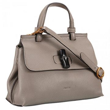 Gucci Bamboo Daily Grey Small Bag Single Handle Spin Lock New Arrival America Sale 