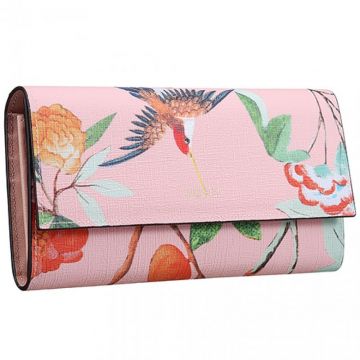 Gucci Tian Pink Leather Flap Wallet For Street Fashion Continental Design Girls Gift US Sale 