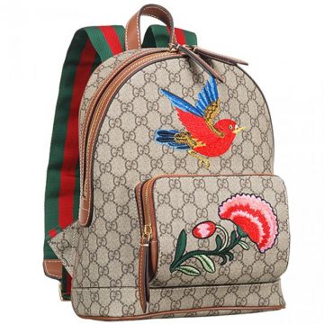 Imitation Gucci Limited Edition Garden Souvenir Backpack Bird And Flower Detail Single 2018 Fashion Style 