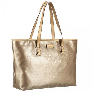 Cheapest Gucci Nice Microguccissima Leather Trimming Detail Gold Canvas Ladies Zipper Tote Bag 