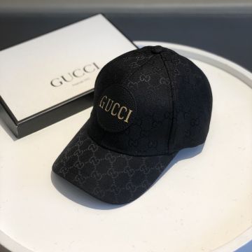 Hot Selling Gucci Gold Logo Pattern Brown Leather Patch Rhombi Design Men/Women Canvas Baseball Hat Beige/Black/Grey 576253 4HG53 1060