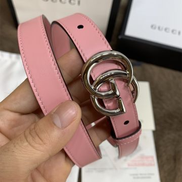Fashion Pre-Fall Gucci 2.0CM Candy Color Strap Female Double G Buckle Leather Belt Pink/Blue/Green/Red/Black