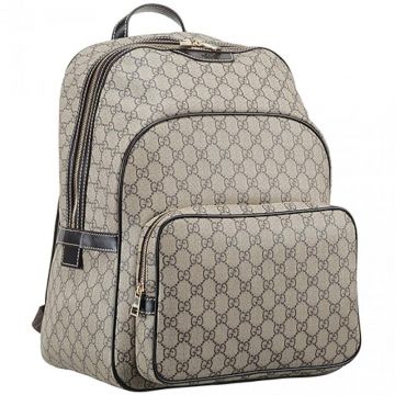 Dupe Gucci GG Canvas Beige/ebony Backpack Front Zipper Pocket Best Gift For Friend Sale Men & Women