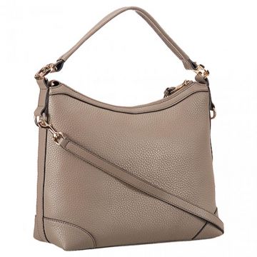 High Quality Gucci Miss GG Grey Leather Top Handle Brass Zipper Hobo Bag For Ladies 