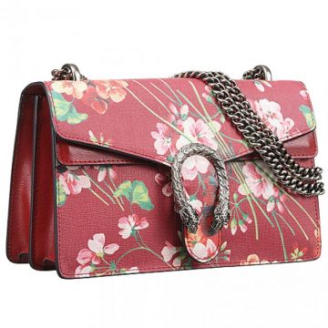 Low Price Gucci Dionysus Tiger Head Buckle Female Cerise Leather Small Blooms Shoulder Bag For Summer