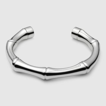 Women's High Quality Gucci 925 Sterling Silver Bamboo Cuff Bangle For Ladies Large/Small Size Price List