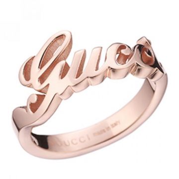 Quality Simple Gucci Carved Logo Polished Rose Gold Ring Good Reputation Site Online