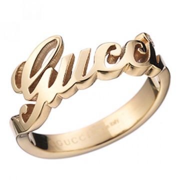 2018 Chic  Gucci Logo Carved Polished Gold Without Diamonds Ring Bargain Shop