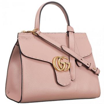 Gucci GG Marmont Light Pink Top Handle Bag Flap Closure Leather Trim Classy Women Price