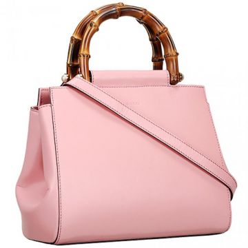 Gucci Nymphea Pink Leather Two Bamboo Handles With Pearl Bag Sweet Style Dating Girls NYC 453766 DVU0G 5909 