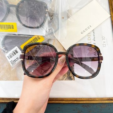 Best Price Purple Lens & Temples Golden GG Logo Decoration -  Women's Gucci Square Tortoise Square Frame Eyeglasses