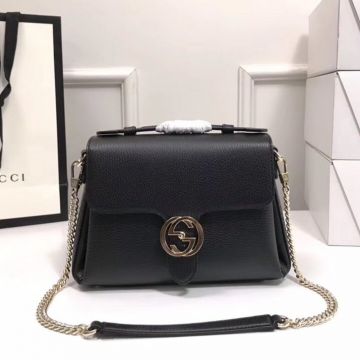 New Interlocking G Design Black Leather Gold Chain Strap GG Marmont —Faux Gucci Women'S Favorite Borsa Crossbody Bag