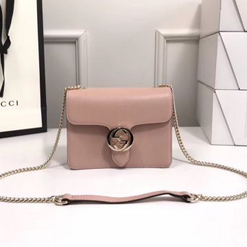 Best Quality Interlocking G Logo Flap Detail Pink Leather Collection—Copy Gucci Cute Women'S Shoulder Crossbody Bag