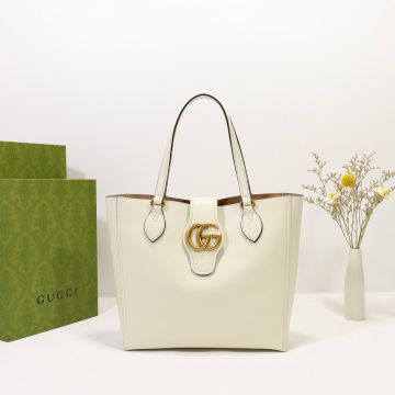 Hot Selling Top Double Handle White Smooth Leather Gold Logo Gg Marmont—Replica Gucci Small Compact And Simple Women'S Tote Bag