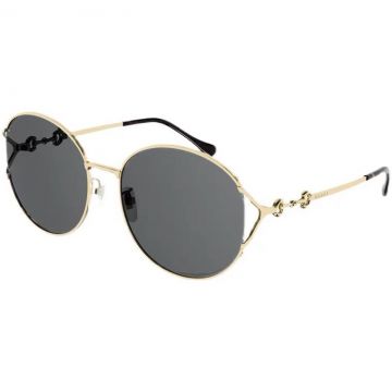 Gucci Hordebit Design Temples Yellow Gold Plated Frame Round Gradient Lens High End Metal Eyeglasses For Men / Women 