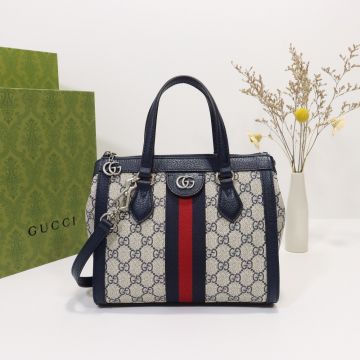 Online Beige GG Canvas Leather Trim Blue-Red Mesh Ophidia Small Tote Bag-Imitated Gucci Women'S Crossbody Bag 