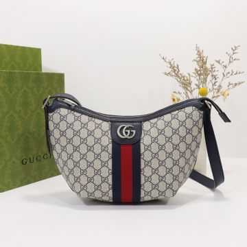 Discounted Beige GG Canvas Red-Blue Web Adjustable Leather Strap Ophidia Mini Bag—Imitated Gucci Ladies Shoulder Bag