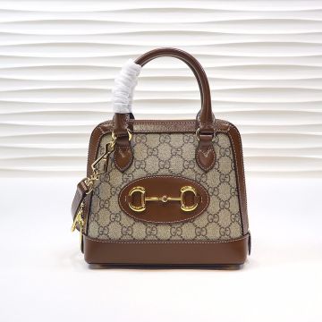 Discounted Beige GG Canvas Brown Piping Extended Double Zip Closure Horsebit 1955 Tote Bag—Clone Gucci Women'S Mini Bag  621220 92TCG 8563