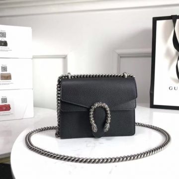  Gucci Dionysus Black Leather Flap Opening Double Tiger Head U Shape Closure Mini Shoulder Bag Delicate Design For Female