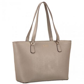 AAA Quality Gucci Classic Grey Leather Narrow Arm-carry Strap Polished Brass Zipper Tote Bag 