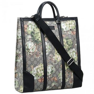 Gucci GG Supreme Black Leather Trim Caleido & Blooms Ladies Shoulder Bag USA Replica