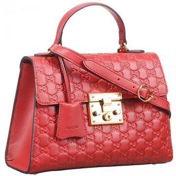 Gucci Red Double G Signature Padlock Top Handle Bag Leather Trim Price List Australia