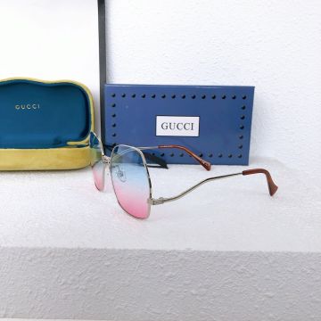 Low Price Silver Square Frame Blue & Pink Two-tone Gradient Lens GUCCI Lettering Legs GG0972SS -  Gucci Unisex Sunglasses Website