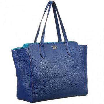 Good Price Gucci Swing Ladies Dark Blue Leather Flat Arm-carry Straps Handbag Online Replica