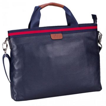 Gucci Web Navy Cowhide Leather Double Handle Medium Messenger Bag Shoulder Strap Men For Sale 