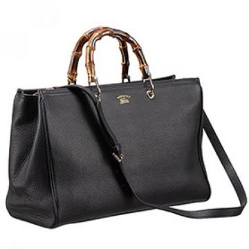 Hot Selling Gucci Bamboo Shopper Top Handles Light Gold-Toned Hardware Ladies Leather Tote Bag Sale Online 