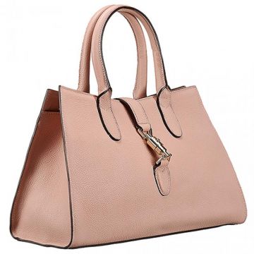 Gucci Jackie Soft Light Rose Cowhide Leather Top Handle Bag Piston Strap Closure 2018 Sale