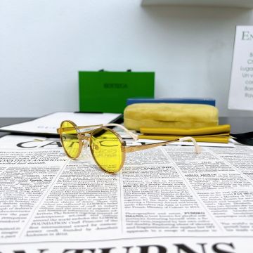 Top Sale Round Frame Yellow Resin Lens Durable Golden Thin Temples GG0872S - Copy Gucci Unisex Eyewear