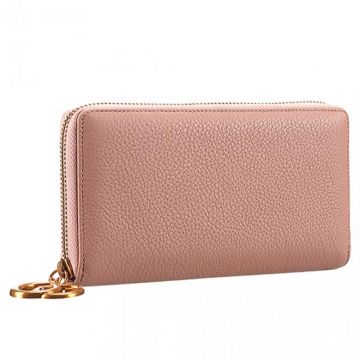 Replica Gucci  Peach Marmont Leather Pocketbook Three Compartments GG Zip-Pendant