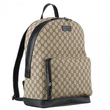 Replica Gucci GG Supreme Canvas Black Backpack Front Zipper Pocket Birthday Gift For Men Women 429020 KLQAX 9772