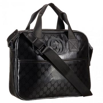 Replica Gucci Guccissima Light Black Briefcase Logo Pattern Business Style Sale Online Women Men 