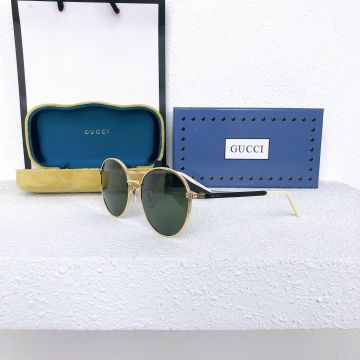  Gucci GG0944SA Green Lens Yellow Gold Oval Frame & Temples Unisex Light Meatal Eyewear Online