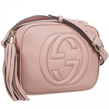Gucci Soho Disco Cute Light Pink Interlocking GG Logo Fashion Fake Shoulder Bag For Girls  