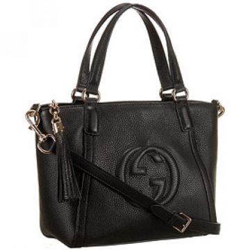 Gucci Soho Top Handle Black Small Bag GG Logo Zip Closure Business Women 2018 Price