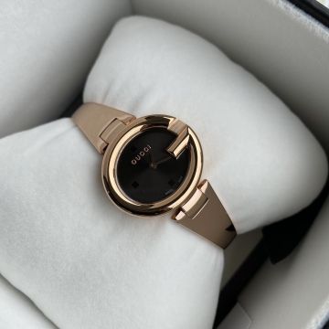 Top Sale Black Dial Square Scales Borsebit Buckle Bracelet Ssima -  Gucci Rose Gold Female Swiss Quartz Wrist Watch 