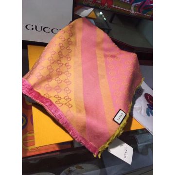 Hot Selling Wide Stripe Pattern Classic GG Supreme Printing Tassel Charm -  Gucci Wool & Silk Blended Women's Square Scarves