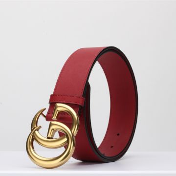 2022 Cheapest Gucci GG Marmont Double G Brass Buckle 4CM Calfskin Leather Leisure Belt For Men/Women Replica