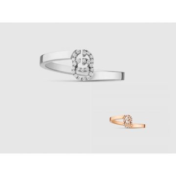 Gucci GG Running Diamonds White Gold/ Rose Gold Wedding Ring Best Gift 457127 J8540 9066/457127 J8540 5702